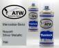 Preview: Mercedes-Benz, Nayarit Silver Metallic, 766: 400ml Sprühdose + 400ml Klarlack - Set, von ATW Autoteile West.